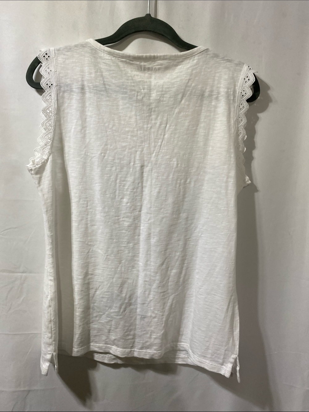 Talbots White Eyelet Sleeveless Cotton Top - Picture 4 of 7